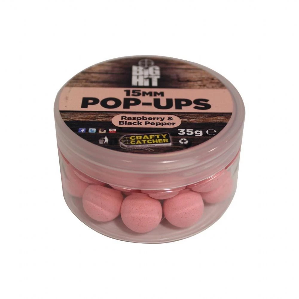 Davy Jones Tackle Big Hit Pop Up - Raspberry & Black Pepper 35G Crafty Catcher 3 Davy Jones Tackle Big Hit Pop Up - Raspberry & Black Pepper 35G Crafty Catcher