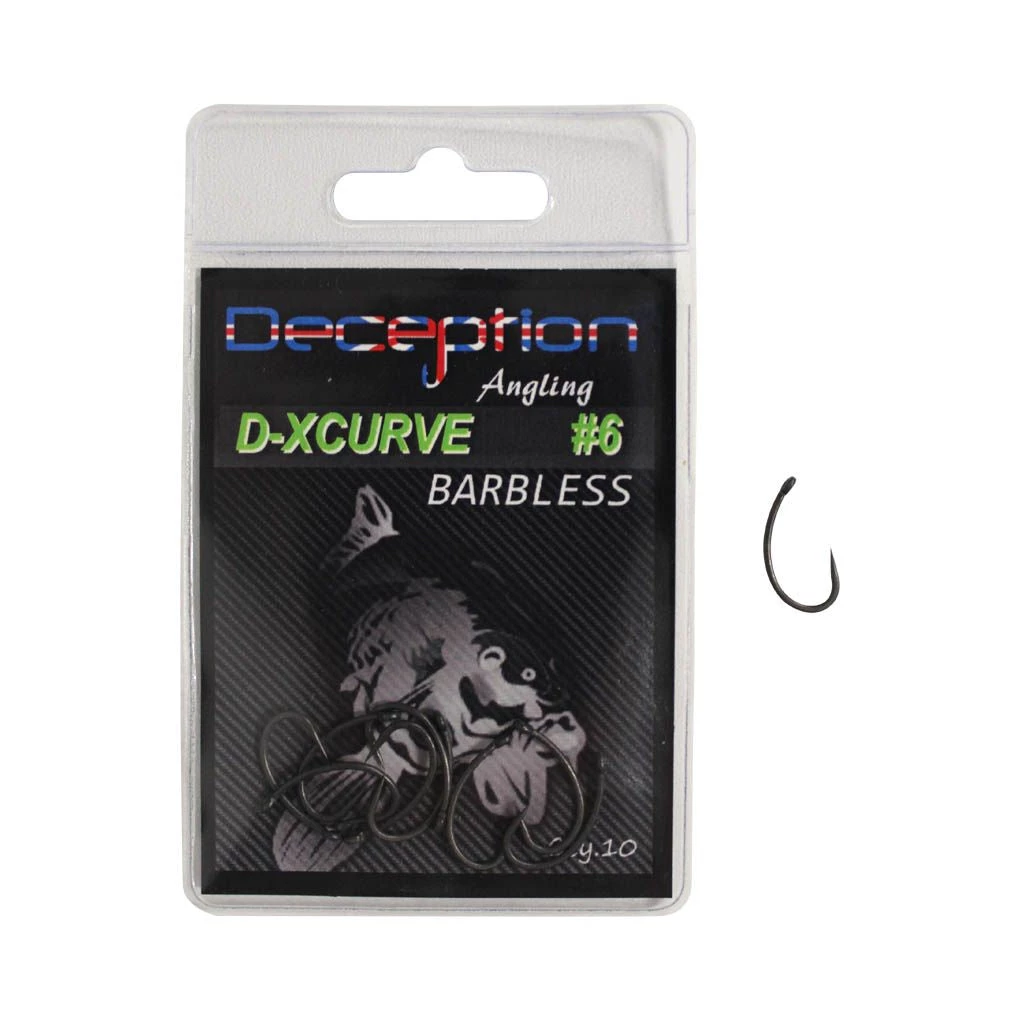 Davy Jones Tackle Deception D-X Curve Barbless 6 10 Hooks Per Pack 3 Davy Jones Tackle Deception D-X Curve Barbless 6 10 Hooks Per Pack