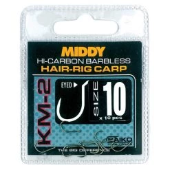 Davy Jones Tackle HOOKS Km-2 Hair Rig Eyed Hook Size 10
